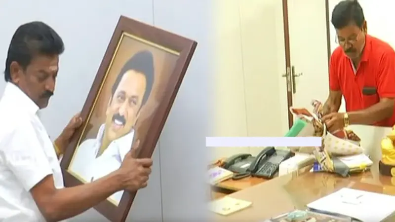 கோட்டையில் க்ளைமாக்ஸ்..! ஸ்டாலின், உதயநிதி படங்கள் அகற்றம். விஜய் வருகைக்காக தயார் செய்யப்படும் தலைமை செயலகம்..!!
