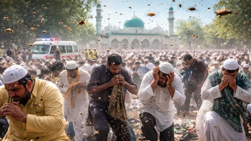 Swarm of bees disrupts Eid prayers, 25 injured in Karnataka's Davangere