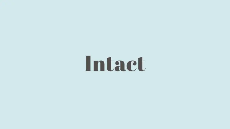 Word of the Day: Intact