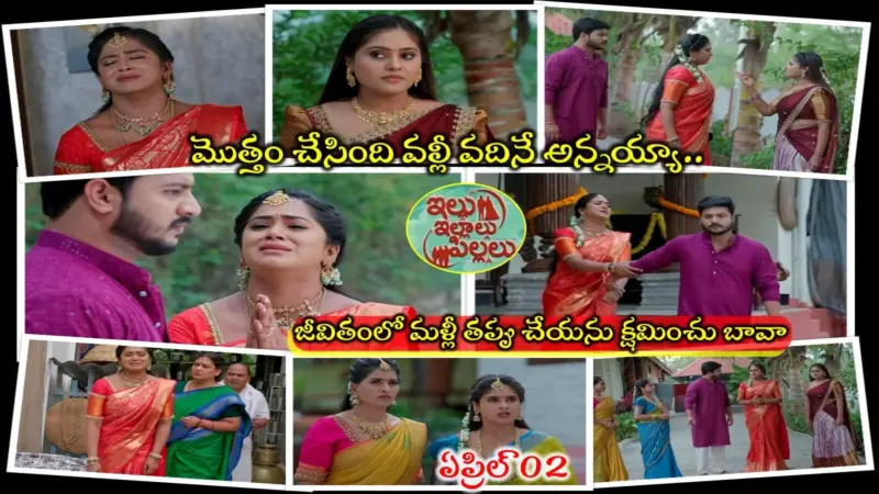 Illu Illalu Pillalu Today ఏప్రిల్ 02 ఎపిసోడ్: చందుకి నిజం చెప్పేసిన అమూల్య.. కూలిపోయిన శ్రీవల్లి కాపురం.. బావ లేకుండా బతకలేనంటూ వల్లీ కన్నీరుమున్నీరు