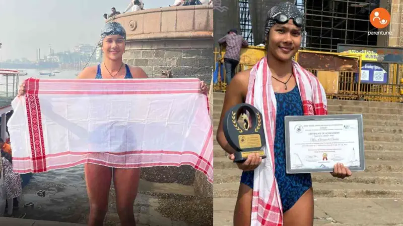 15-Year-Old Gariyashi Chutia Breaks All Records at Karanja-Gateway Open-Water Swim!