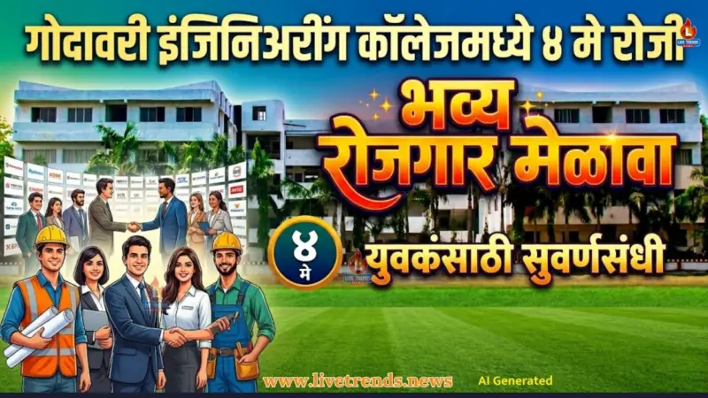 गोदावरी इंजिनिअरिंग कॉलेजमध्ये ४ मे रोजी भव्य रोजगार मेळावा; युवकांसाठी सुवर्णसंधी