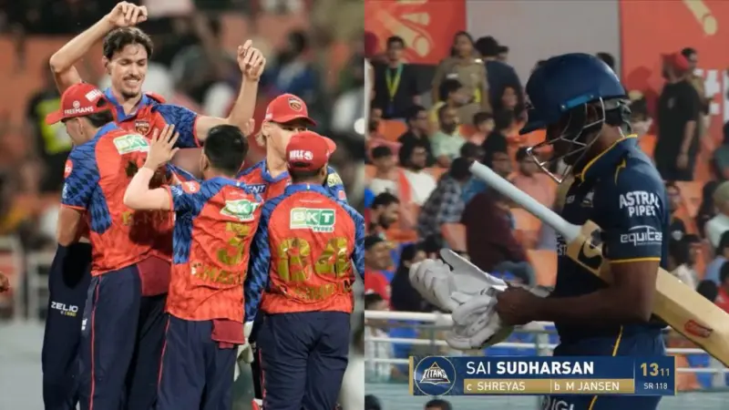 Watch: Marco Jansen dismisses Sai Sudharsan for 13 in PBKS vs GT IPL 2026 clash