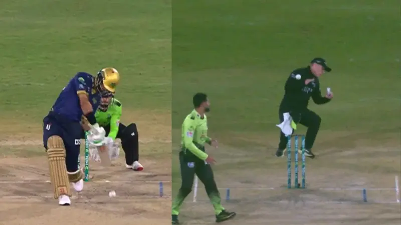 Watch: Shan Masood nearly hits umpire with powerful shot during PSL 2026 match