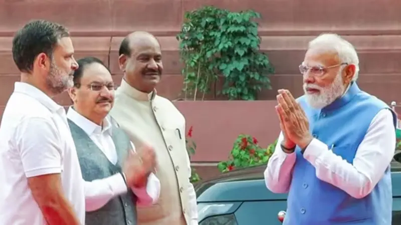 সংসদে মোদী-রাহুল সৌজন্য! নজর কাড়ল দুই শীর্ষ নেতার রসায়ন