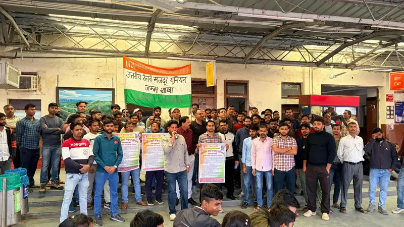 Railway employees hold protest, raise key demands