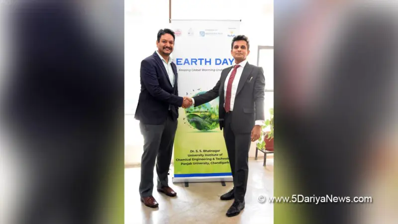 Mohit Bansal, Founder of GMI Infra Champion Sustainability at Panjab University's Earth Day 2025 Event