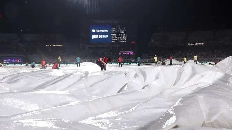 KKR vs PBKS IPL 2026 Match Abandoned Due to Rain at Eden Gardens, Teams Share a Point