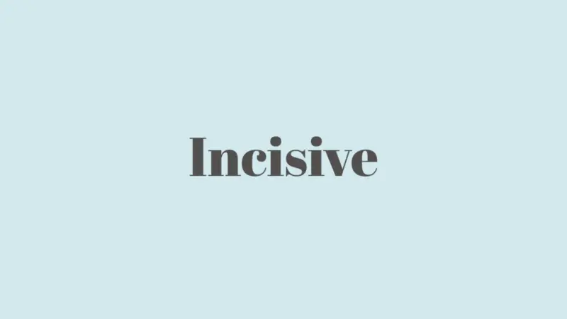 Word of the Day: Incisive