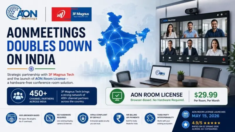 AONMeetings bets big on India with 450-partner push and browser-based meeting rooms