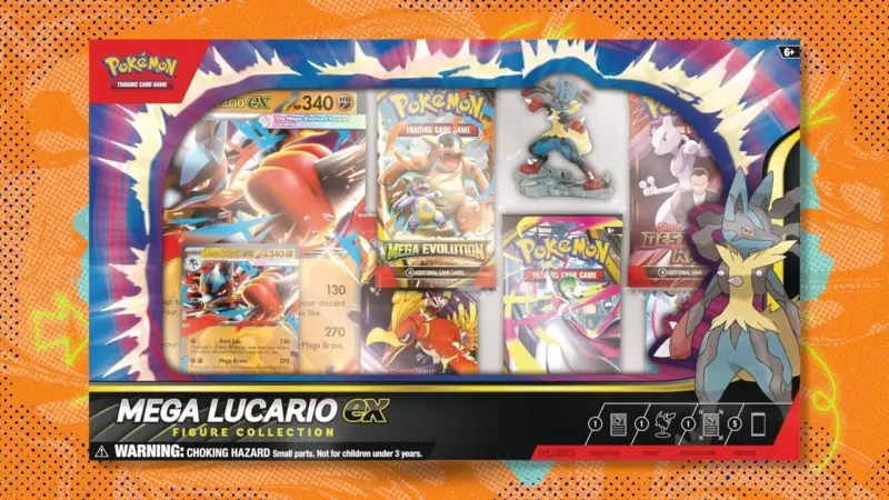 The Pokémon TCG: Mega Lucario ex Figure Collection is $20 off with this exclusive coupon code at Amazon