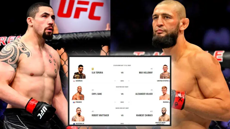 Fans fear bad news as UFC 308 fight between Robert Whittaker vs. Khamzat Chimaev bumped down a spot