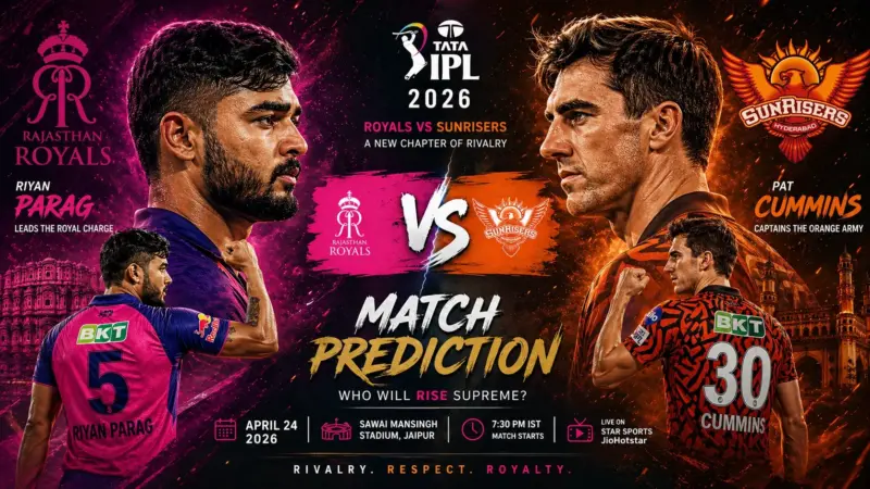 RR vs SRH Match Prediction: Who will win today's IPL 2026 match between Rajasthan Royals & Sunrisers Hyderabad?