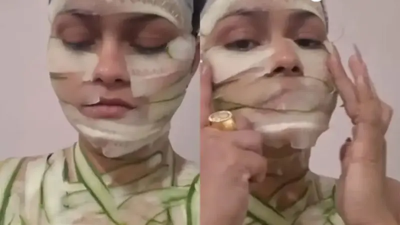 खीरे से स्किनकेयर का 'देसी जुगाड़' वायरल, लड़की का तरीका देख यूजर्स बोले- ये क्या कर दिया!