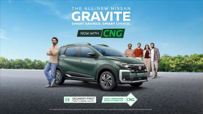 Nissan Gravite CNG कडून खुशखबर! ट्विन सिलेंडर रिट्रोफिटमेंट किट बाजारात, आता 7 Seater Mobility शक्य