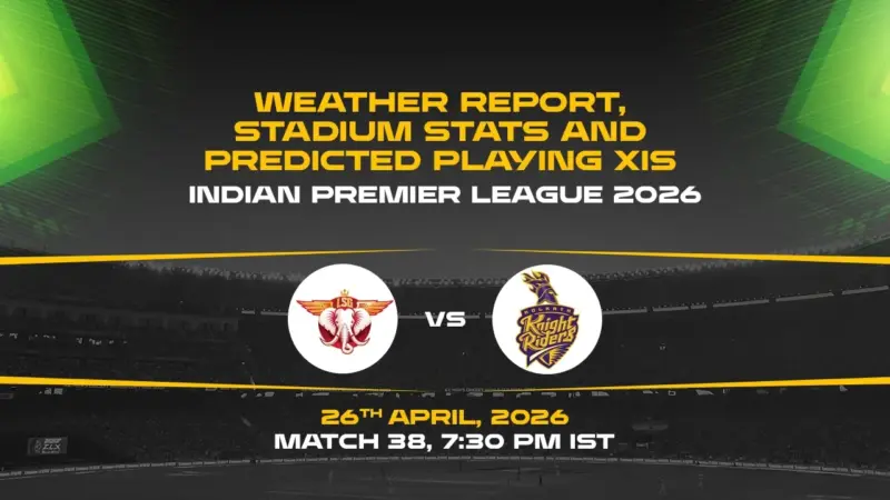 IPL 2026, Match 38: LSG vs KKR weather report, stadium stats and predicted playing XIs
