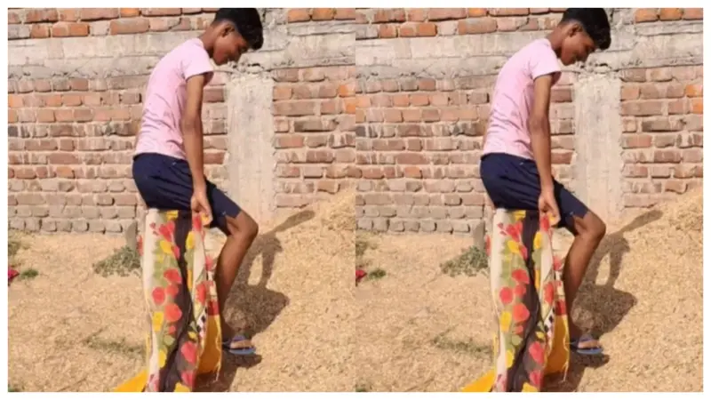 "மெஷின் எதுக்கு? நம்ம ஊரு 'ஜுகாட்' போதும்!". வைக்கோல் நிரப்ப இளைஞர் கண்டுபிடித்த வேற லெவல் ஐடியா. இணையத்தை கலக்கும் வீடியோ.!!