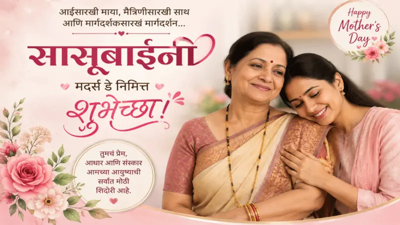 Mother's Day Wishes for Mother-in-Law in Marathi 2026 सासूबाईंसाठी मदर्स डेच्या शुभेच्छा मराठीत