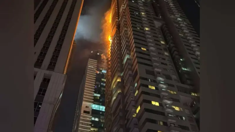 Massive fire breaks out in 67-storey skyscraper in Dubai Marina; 3,820 evacuated
