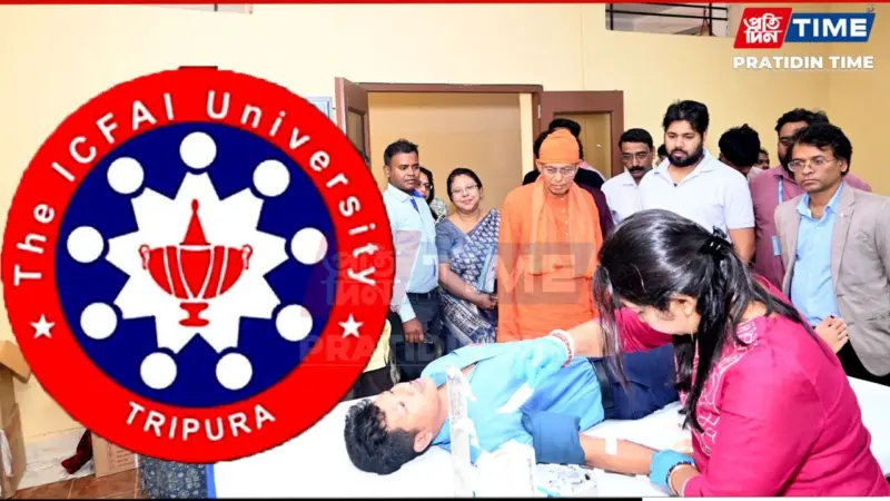 ICFAI University Tripura Organises Blood Donation Camp, Collects 130 Units