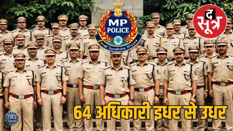 मध्यप्रदेश पुलिस विभाग में 64 अधिकारियों के तबादले, देखिए सूची