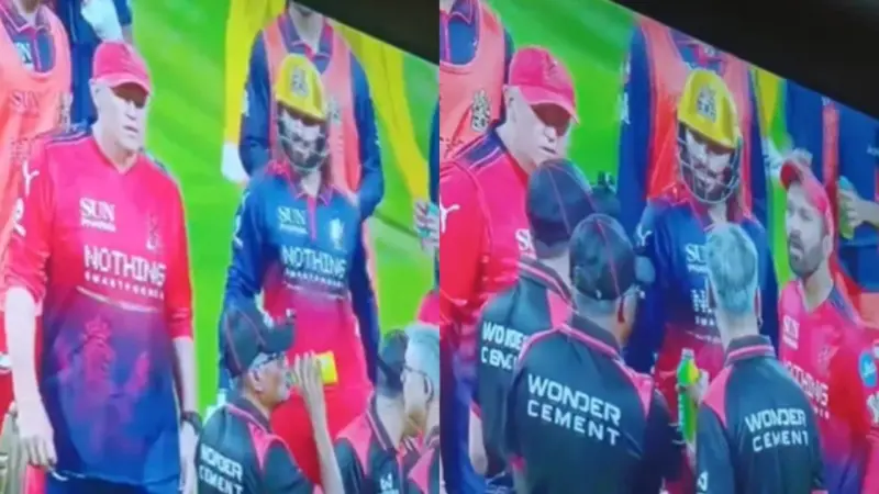 Wild scenes! Rajat Patidar rushes to grab his bottle back after Umpire's unexpected sip