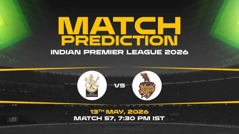 RCB vs KKR Match Prediction - Who Will Win IPL 2026 Match 57? RCB vs KKR