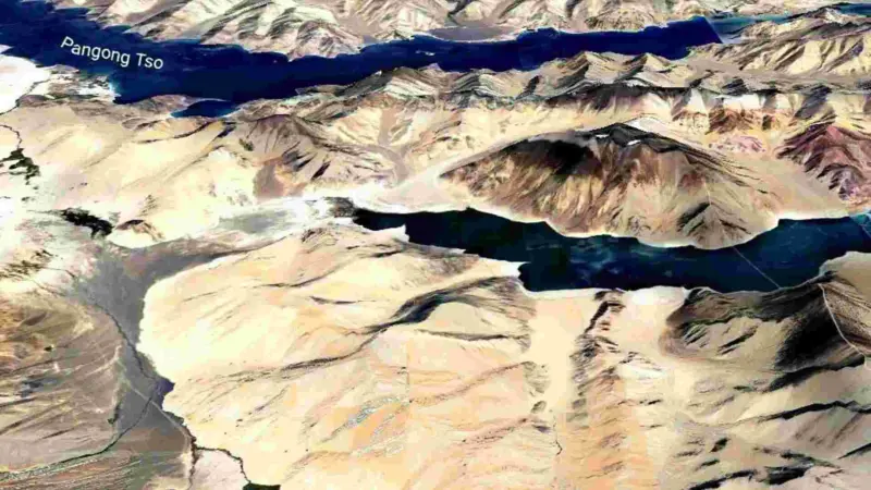 Satellite Images Reveal Traffic On China's Newly Completed Pangong Lake Bridge