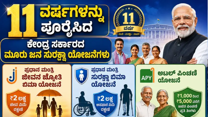 11 ವರ್ಷಗಳನ್ನು ಪೂರೈಸಿದ ಮೂರು ಮಹತ್ವದ ಜನ ಸುರಕ್ಷಾ ಯೋಜನೆಗಳು
