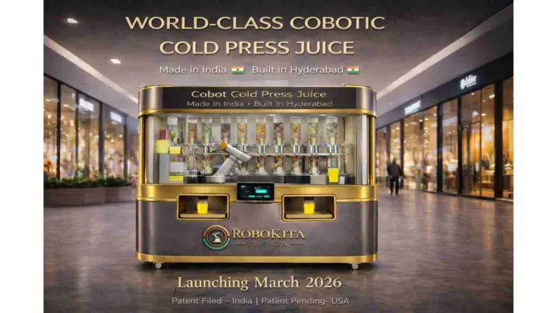 RoboKita Fusion to Launch India’s First World-Class ROS 2 Integrated Cobot-Powered Cold Press Juice System in March 2026