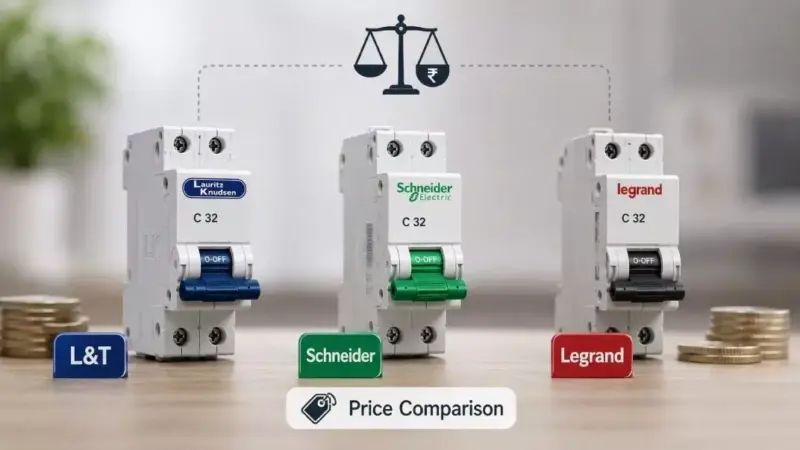 MCB Price Comparison: Lauritz Knudsen vs Schneider vs Legrand
