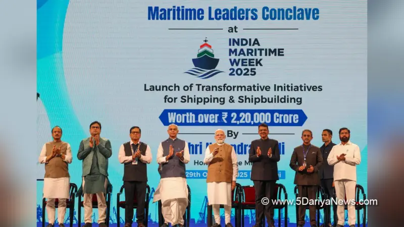 Narendra Modi addresses Maritime Leaders Conclave at India Maritime Week 2025 in Mumbai
