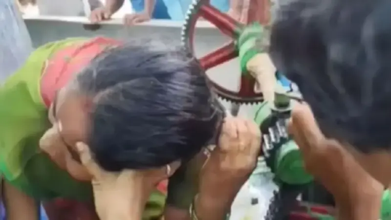 Terrifying: Woman's Hair Gets Stuck in High-Speed Sugarcane Juice Machine | WATCH