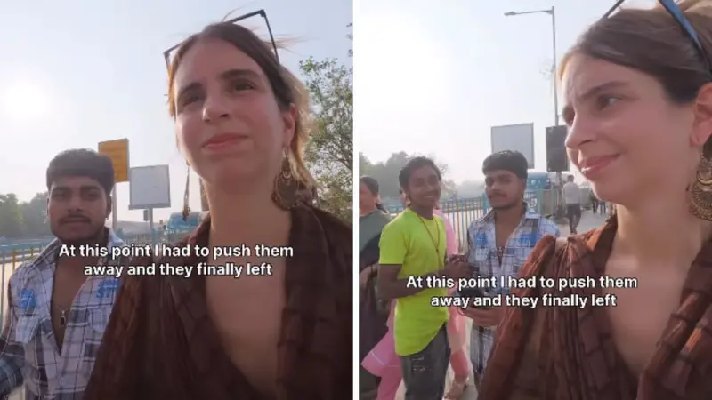 Viral Video: ಸೆಲ್ಫಿಗಾಗಿ ವಿದೇಶಿ ಮಹಿಳೆ ಹಿಂದೆ ಬಿದ್ದ ಯುವಕರು; ವಿಡಿಯೊ ವೈರಲ್