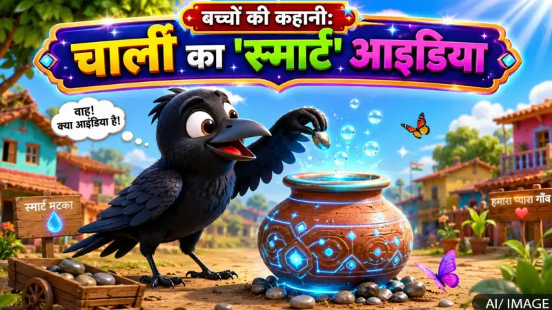 kids entertaining story: कहानी: जादुई मटका और स्मार्ट कौआ (The 2026 Twist)