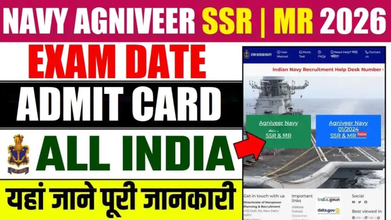 Indian Navy Agniveer SSR/MR Exam Schedule for 2026 Released