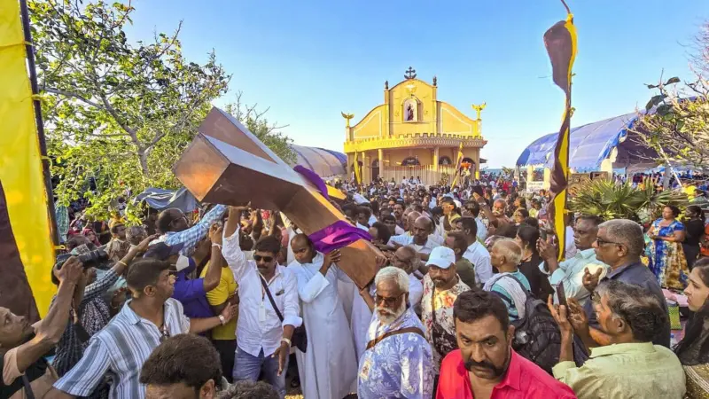 Indian pilgrims reach Katchatheevu to take part in St Anthony's Church festival