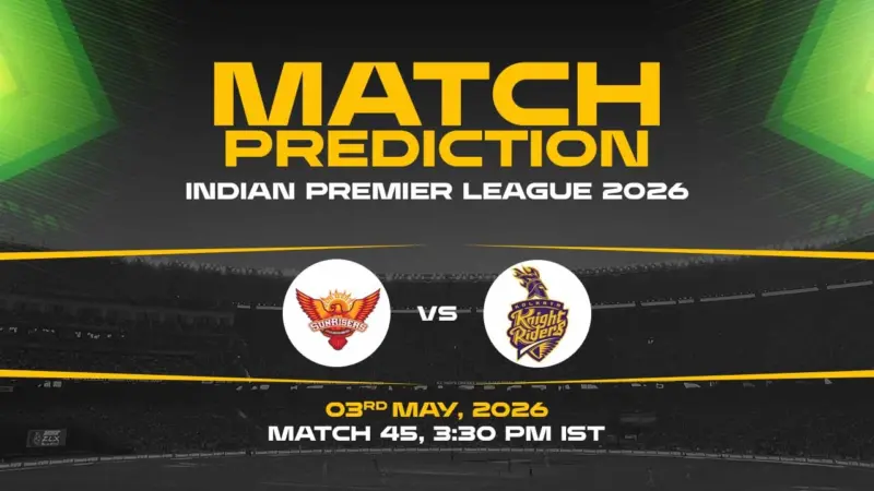 SRH vs KKR Match Prediction IPL 2026 - Who Will Win Today's High-Voltage Clash?