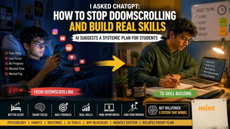 I asked ChatGPT: How to stop doomscrolling social media and build real skills; AI suggests systemic plan for students