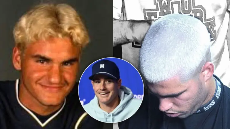John Isner Mocks Roger Federer's Early Blonde Haircut Compared to Carlos Alcaraz's Trending New Hairline
