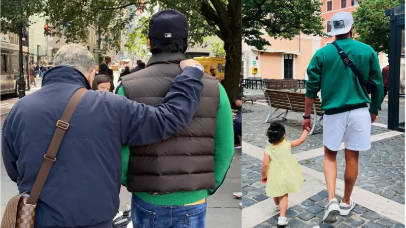 Fans find uncanny resemblance between Ranbir Kapoor, Raha's new snap from Italy and actor's old pic with dad Rishi Kapoor