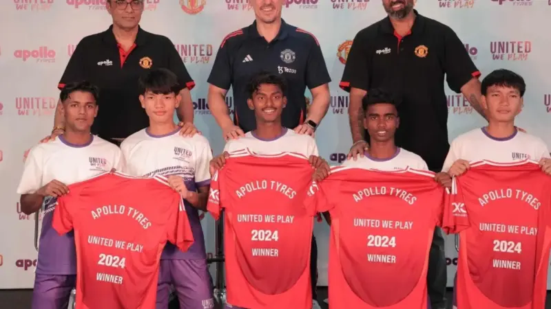 Three Indian Footballers Chosen For A Training Session At Manchester's Old Trafford.