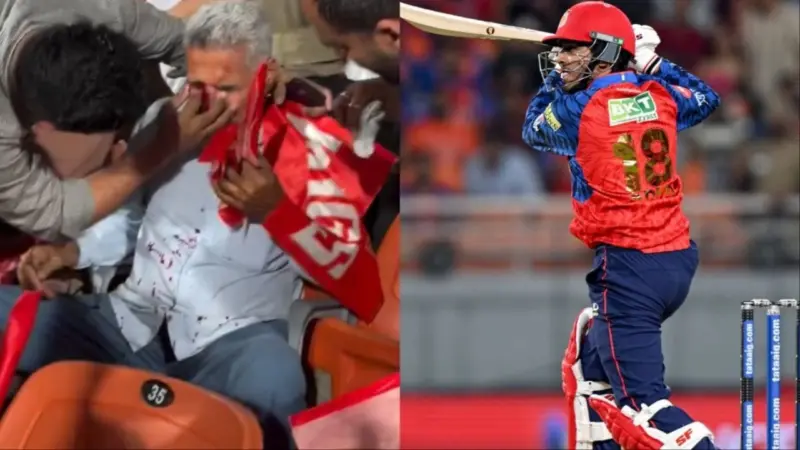 Watch: Priyansh Arya's six hits fan on face as blood comes out during PBKS vs RR clash in IPL 2026
