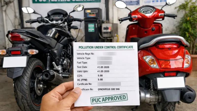 Is a PUC certificate required for bikes and scooters as well? What happens if you don't have one?
