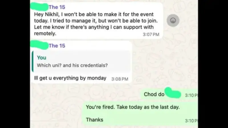 'Startups need people who can make it happen': Gurgaon founder fires worker over message; Post viral on internet