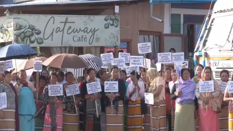 Manipur Rally Demands Immediate Release of Six Naga Hostages Allegedly Abducted by Kuki Militants