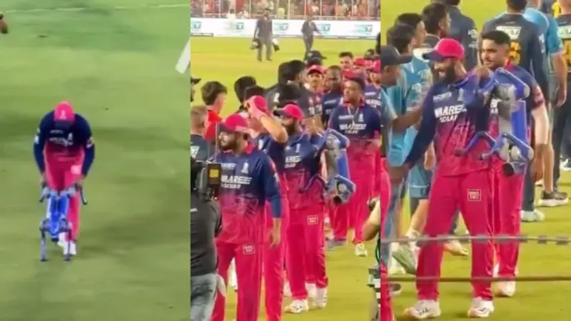 Watch: Ravindra Jadeja lifts robotic dog on his shoulder after GT vs RR IPL 2026 clash