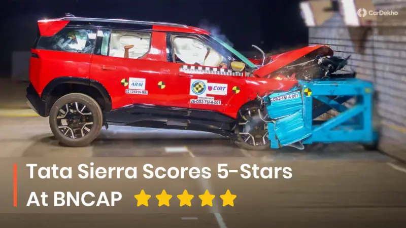 Tata Sierra Scores A Perfect 5 Star Crash Rating In Bharat NCAP!