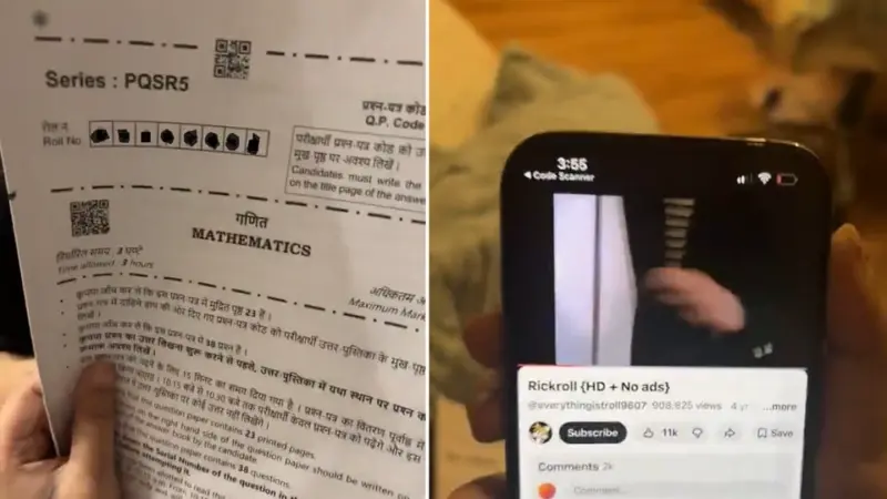 CBSE math question paper goes viral for link to Rickroll YouTube video. Board clarifies