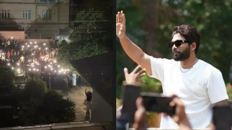 Watch: Fans gather outside Allu Arjun's Hyderabad house on his bday